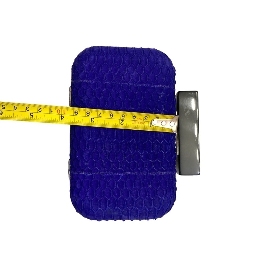 Elizabeth Weinstock Purple Python Leather Clutch … - image 7